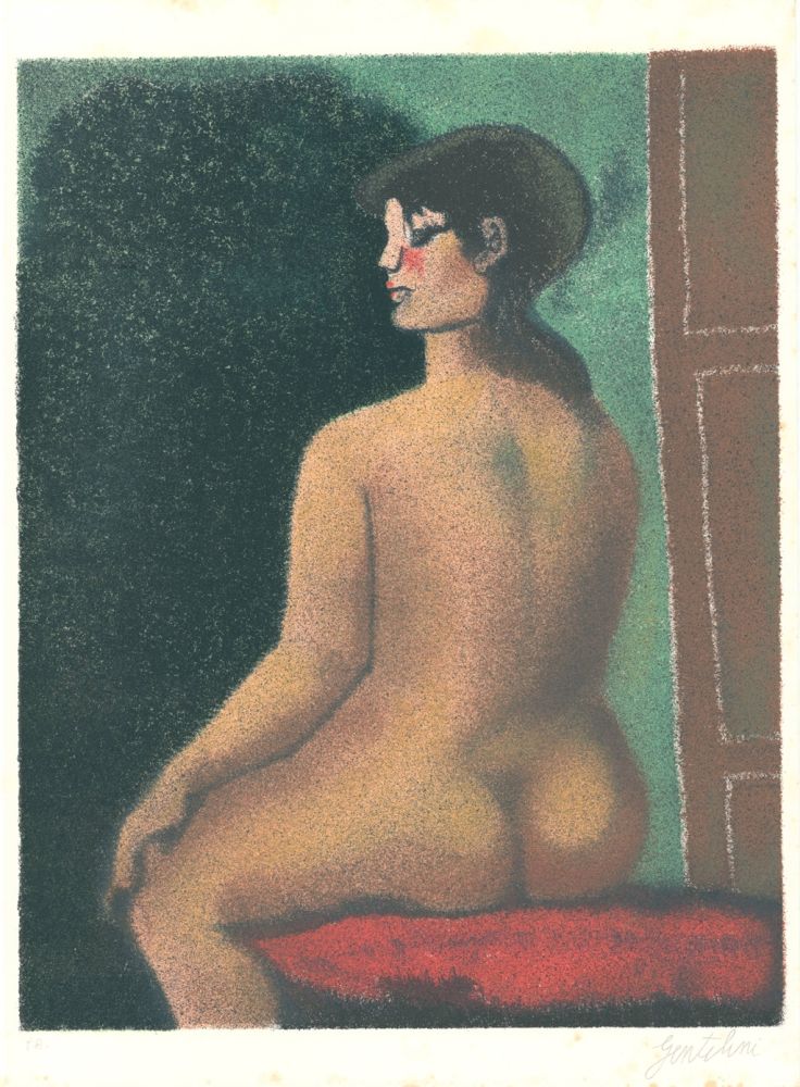 Lithograph Gentilini - Nudo di Luisa