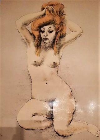 Lithograph Messina - Nudo femminile