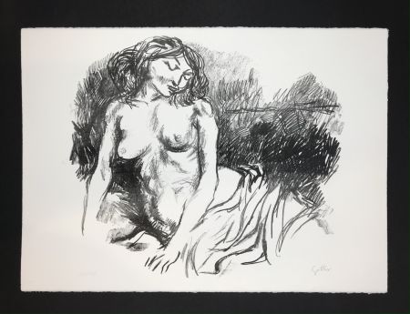 Lithograph Guttuso - Nudo seduto