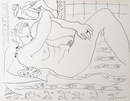 Lithograph Matisse - Nue allongée dans le miroir