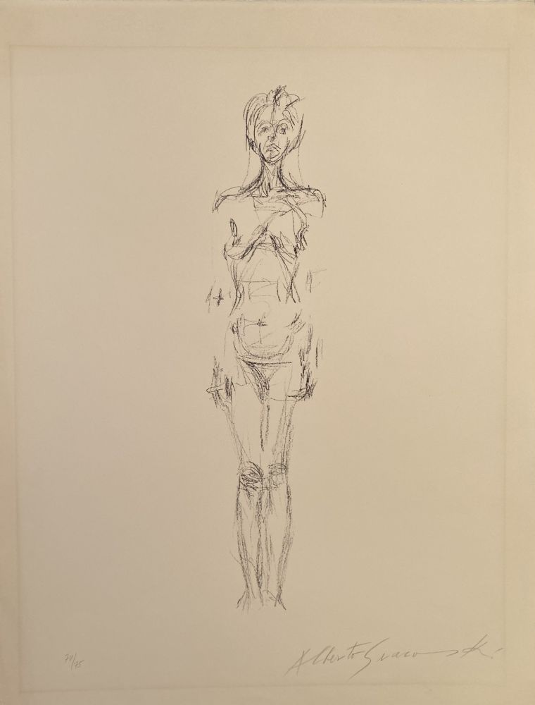 Lithograph Giacometti - Nue Debout