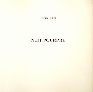 Illustrated Book Nemours - Nuit Pourpre