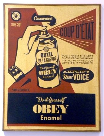 Screenprint Fairey - Obey Coup D'Etat (on wood)