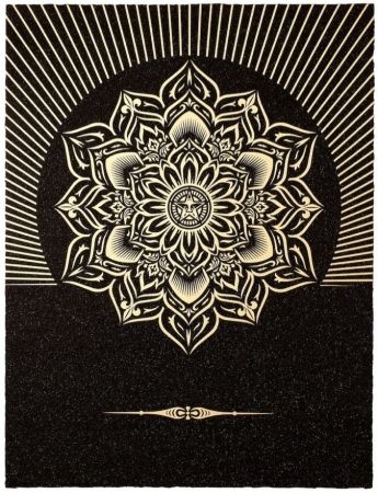 Screenprint Fairey - Obey Lotus Diamond (Black / Gold)