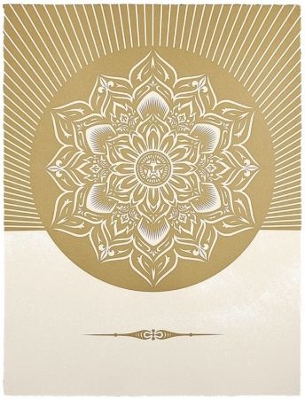 Screenprint Fairey - Obey Lotus Diamond (White / Gold)