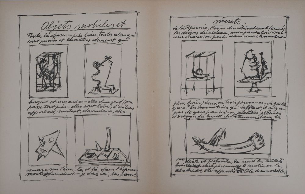 Lithograph Giacometti - Objets mobiles et muets