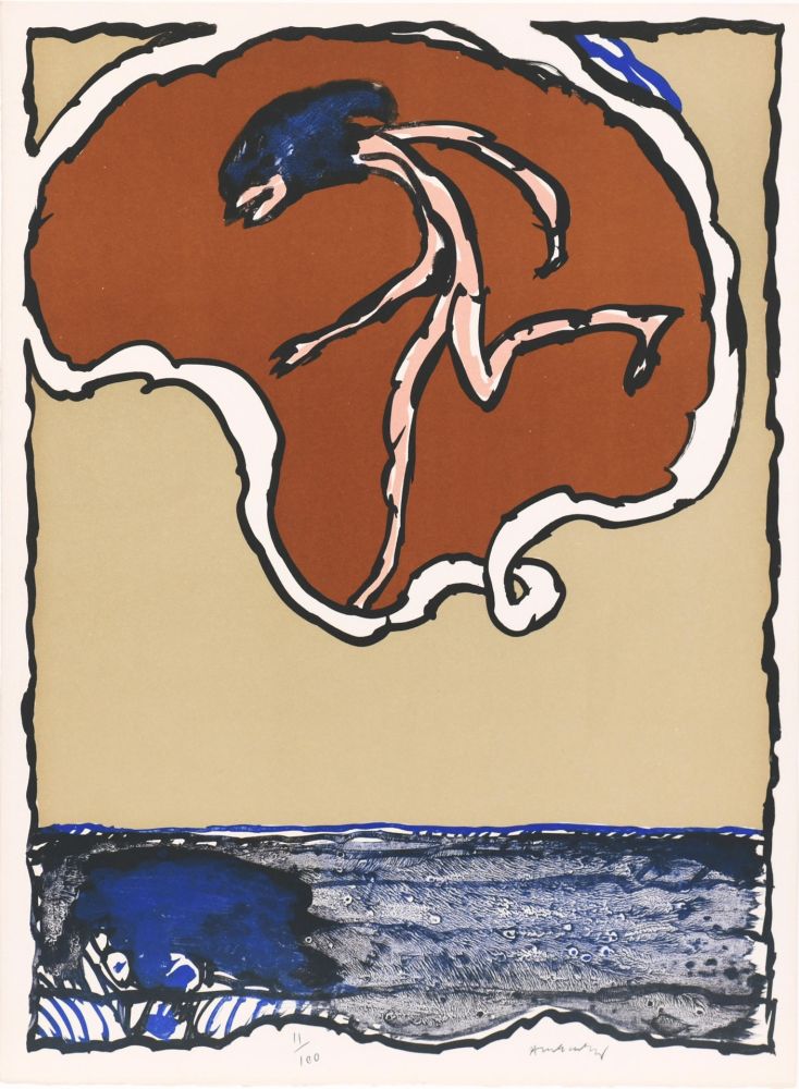 Lithograph Alechinsky - Objets volants II