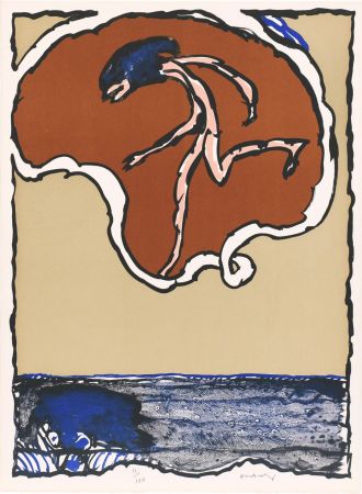 Lithograph Alechinsky - Objets volants II