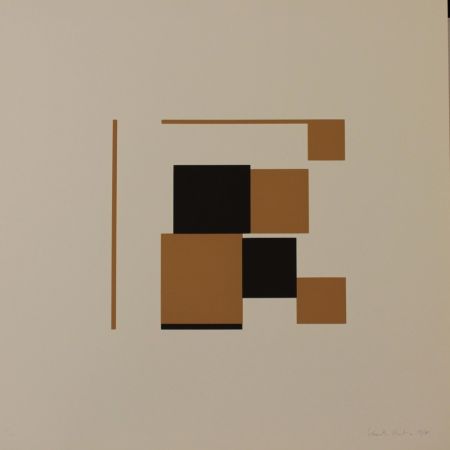 Lithograph Kenneth - OCHRE AND BLACK - EXACTA FROM CONSTRUCTIVISM TO SYSTEMATIC ART 1918-1985