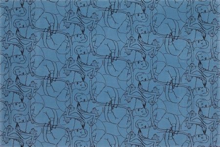 Lithograph Dheedene - Octopus - Blue