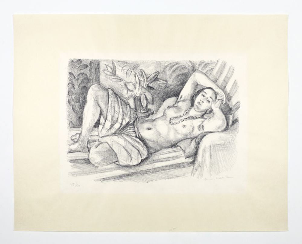 Lithograph Matisse - Odalisque au Magnolia