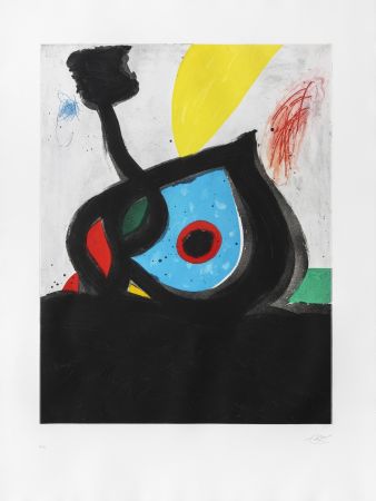 Etching Miró - Oeil bleu du volcan (L') 