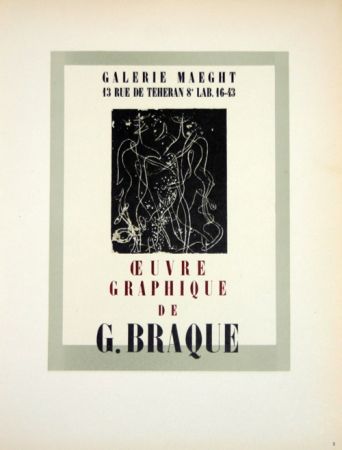 Lithograph Braque - Oeuvre Graphique  Galerie Maeght