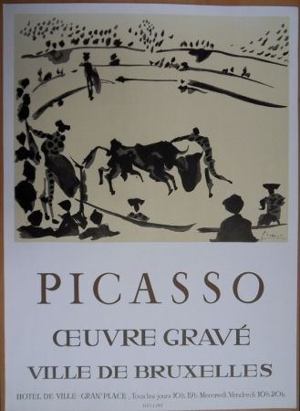 Lithograph Picasso - Oeuvre Gravé - Bruxelles 1973
