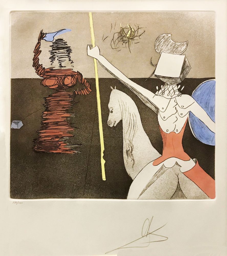 Etching And Aquatint Dali - OFF TO BATTLE