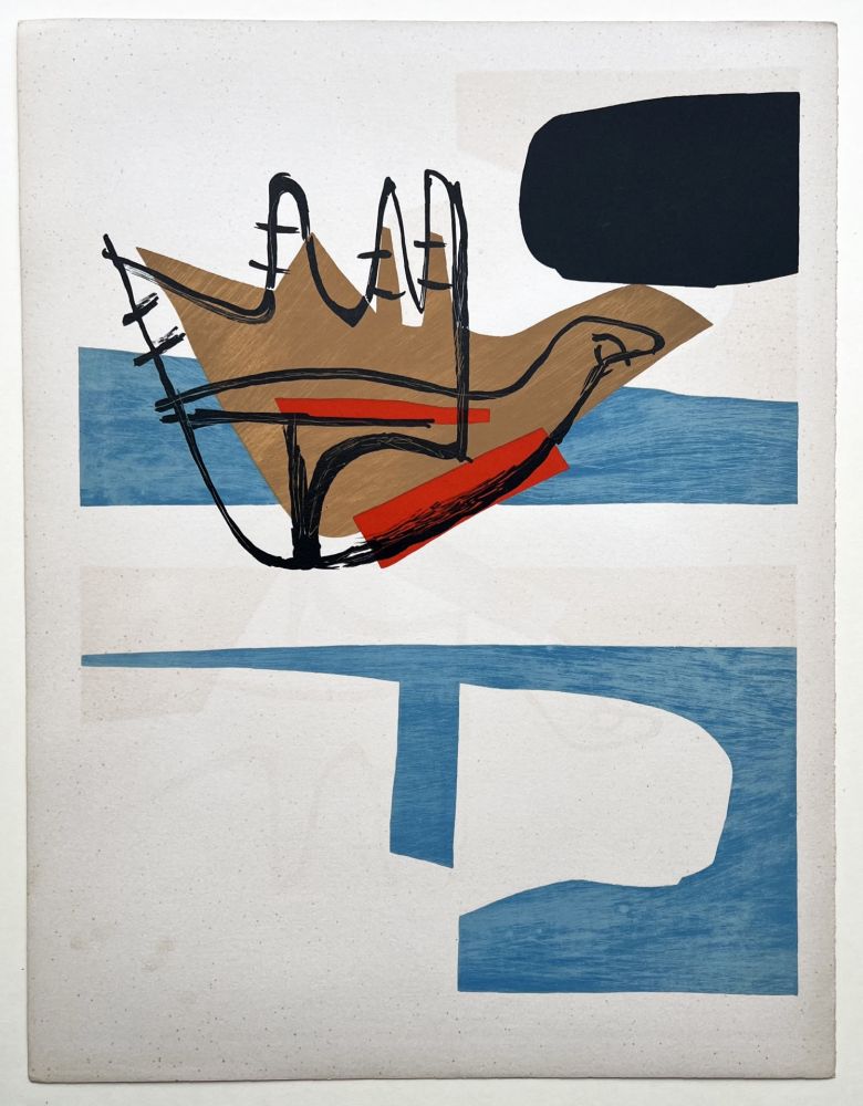 Lithograph Le Corbusier - OFFRE, la main ouverte (Le Poème de l'angle droit, 1955). Planche 18.
