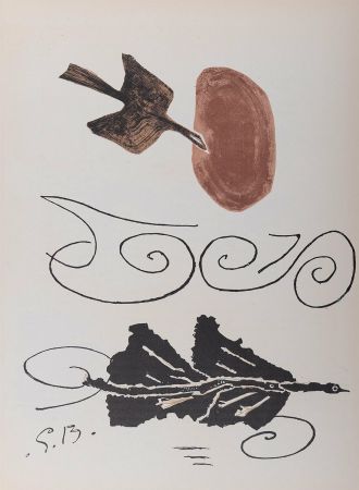 Lithograph Braque - Oiseau #1, 1956