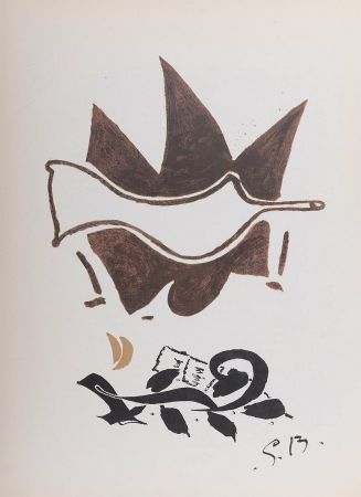 Lithograph Braque - Oiseau #2, 1956
