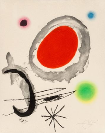 Etching Miró - Oiseau Entre Deux Astres