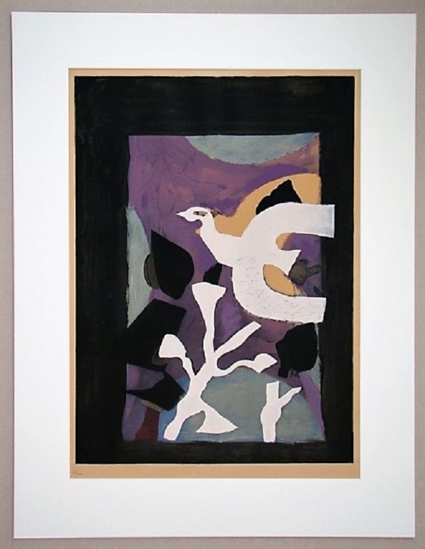 Lithograph Braque - Oiseau et Lotus