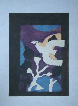 Lithograph Braque - Oiseau et Lotus. Avant La Lettre