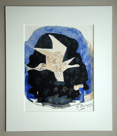 Lithograph Braque - Oiseau et étoiles