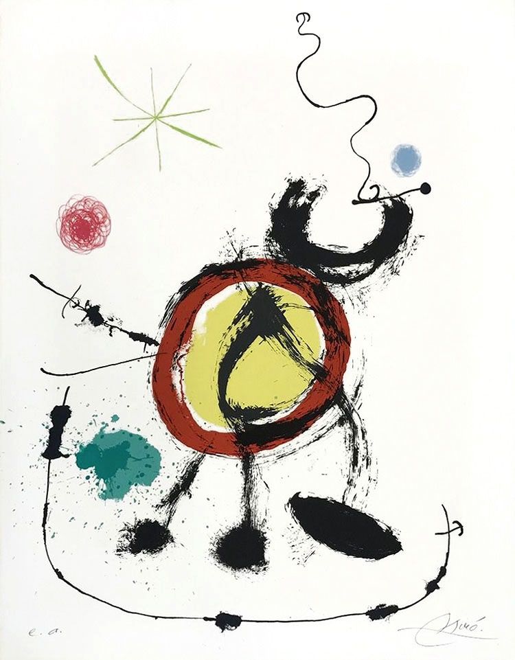 Lithograph Miró - Oiseau migrateur (Migratory Birds)