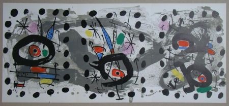 Lithograph Miró - Oiseau solaire, oiseau lunaire, étincelles