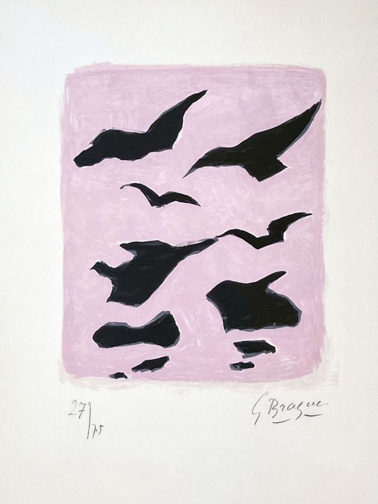 Lithograph Braque - Oiseaux