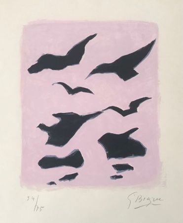 Lithograph Braque - Oiseaux 