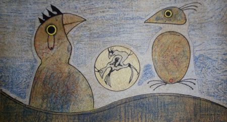 Lithograph Ernst - Oiseaux