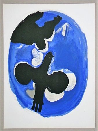Lithograph Braque (After) - Oiseaux Bleus