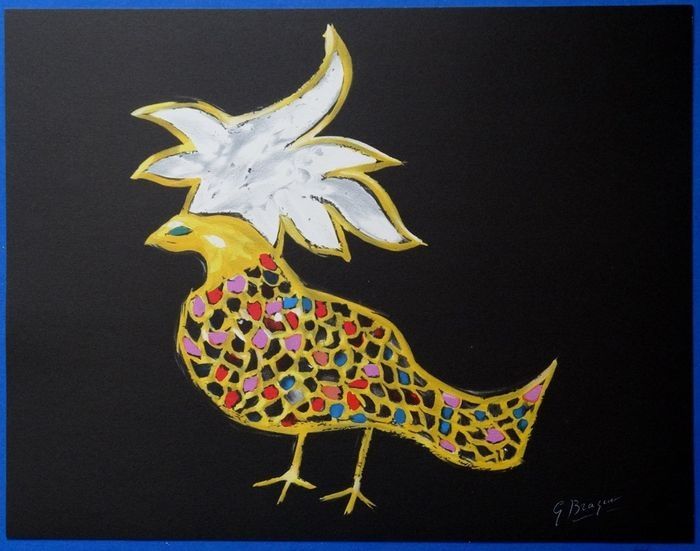 Lithograph Braque - Oiseaux de Feu Phoenix