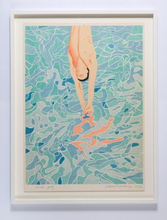 Lithograph Hockney - Olympic Poster - Signed Proof, before Text or Logo