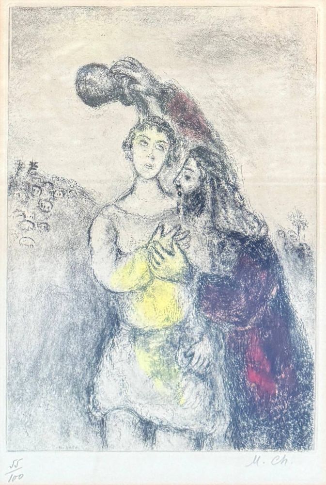 Etching Chagall - Onction de Saül