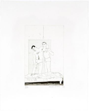 Engraving Hockney - One night