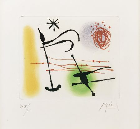 Etching And Aquatint Miró - ONE PLATE (FROM LA BAGUE D'AURORE SUITE)