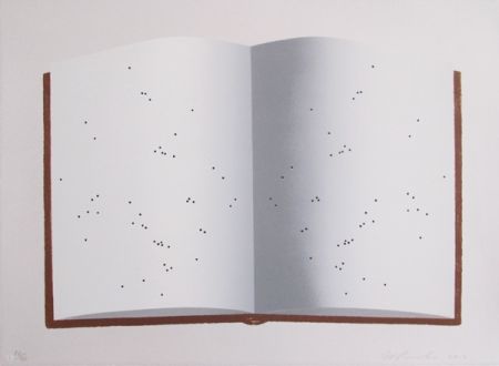 Lithograph Ruscha - Open Book With Wormholes