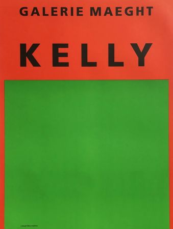 Lithograph Kelly - ORANGE ET VERT. Afiiche lithographie originale (1964).