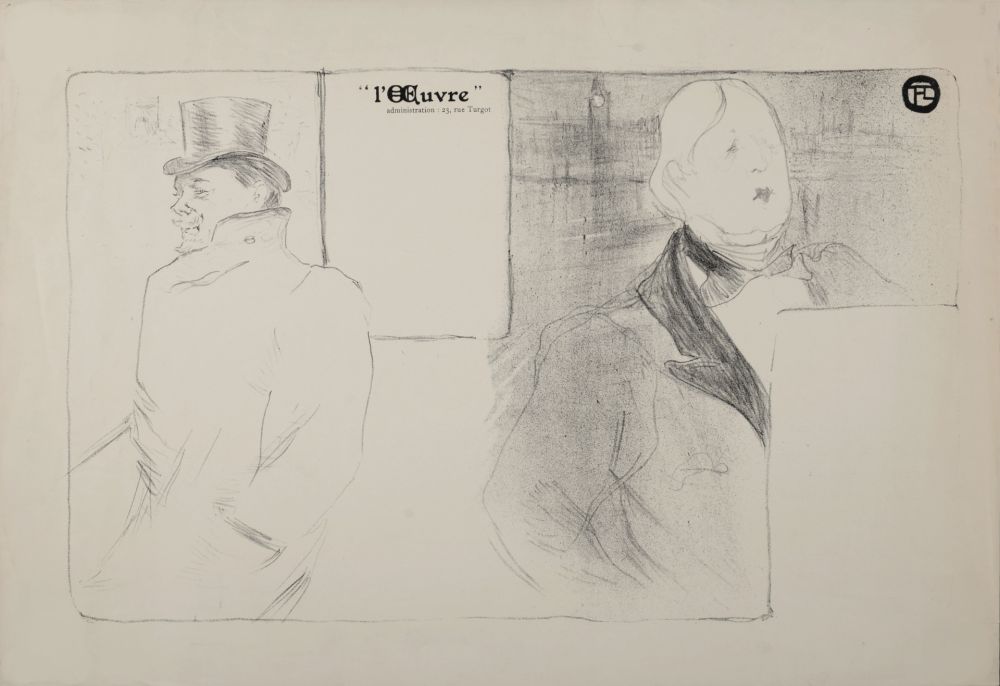 Lithograph Toulouse-Lautrec - Oscar Wilde et Romain Coolus, Programme pour Raphaël et Salomé, 1896 – Rare!