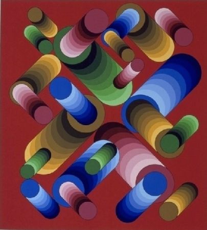 Lithograph Vasarely - Oslop