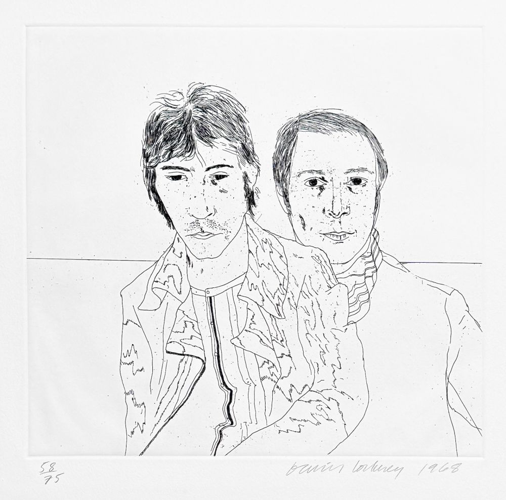 Engraving Hockney -  Ossie and Mo