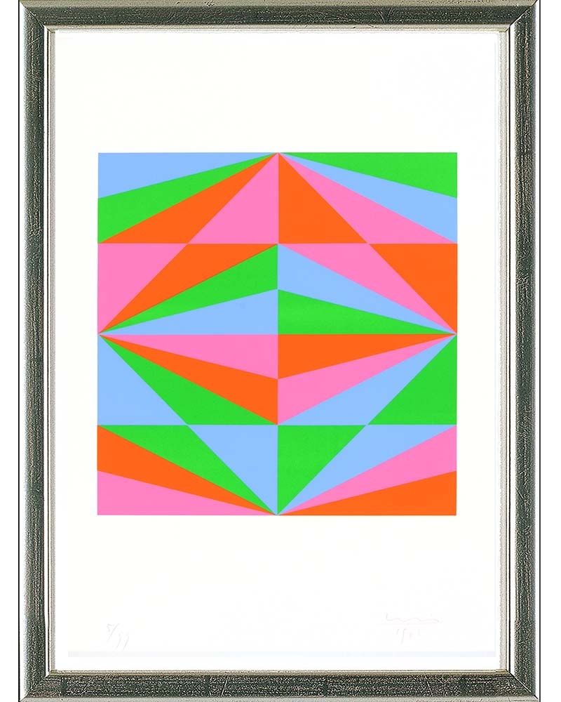 Screenprint Bill - O.T. (azurblau, grün, rosa, orange), 1965