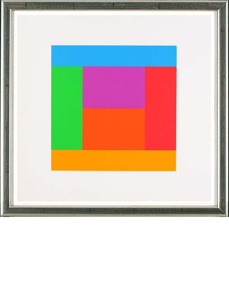 Screenprint Bill - O.T., Quadrat in 5 Farben, 1983