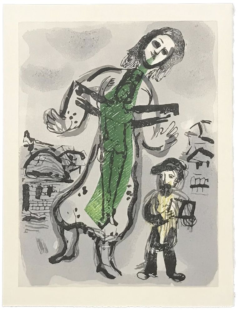 Woodcut Chagall - OU EST LE JOUR (