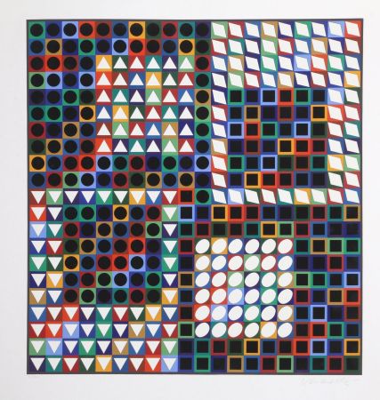 Screenprint Vasarely - Our MC