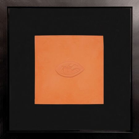 Ceramic Picasso - Ovale au cheval terracotta plaque