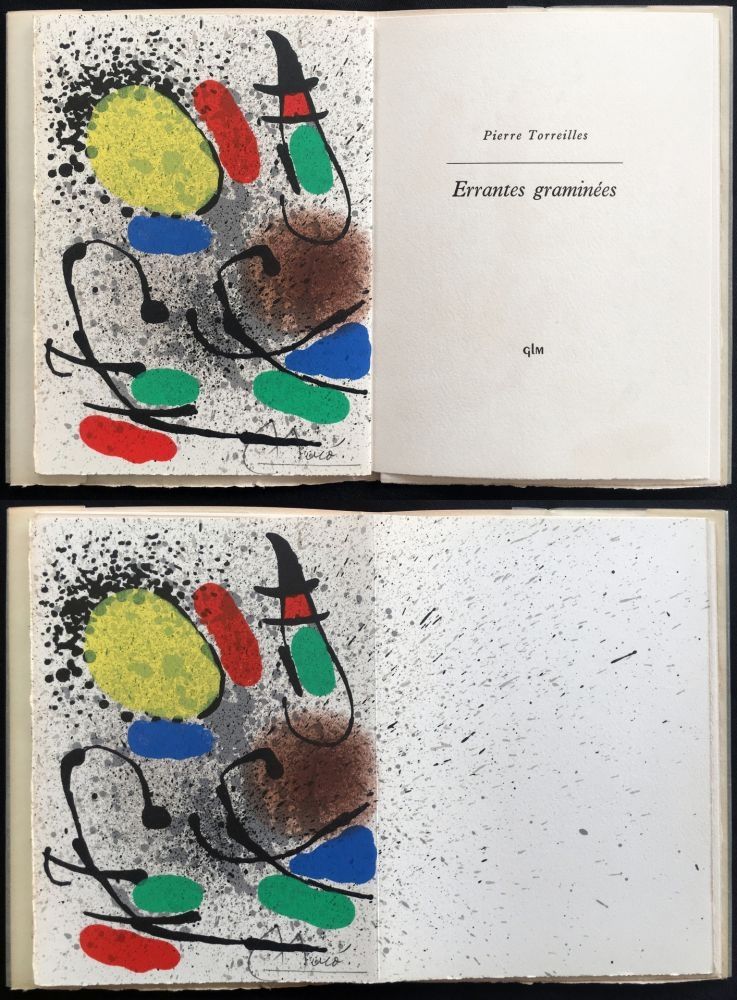 Illustrated Book Miró - P. Torreilles : ERRANTES GRAMINÉES. Lithographie originale signée (1971)
