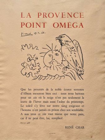 Lithograph Picasso - Pablo PICASSO (1881-1973), La Provence point Oméga, Lithograph, 1966