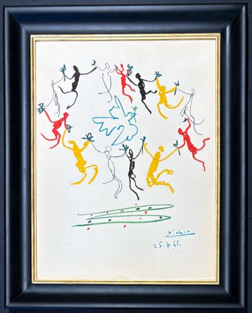 Lithograph Picasso - Pablo Picasso (1881 - 1973) - La ronde de la jeunesse - Color lithograph on cardboard - 1961